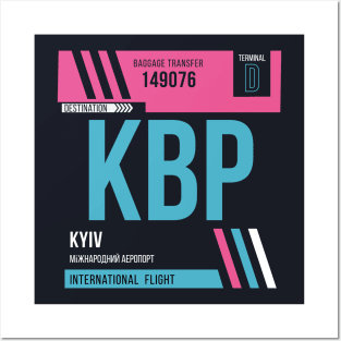 Kyiv (KBP) Airport Code Baggage Tag Posters and Art